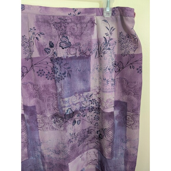 Worthington Woman Maxi Skirt Floral Leaf Side Slits Bohemian Size 16W - Picture 7 of 12